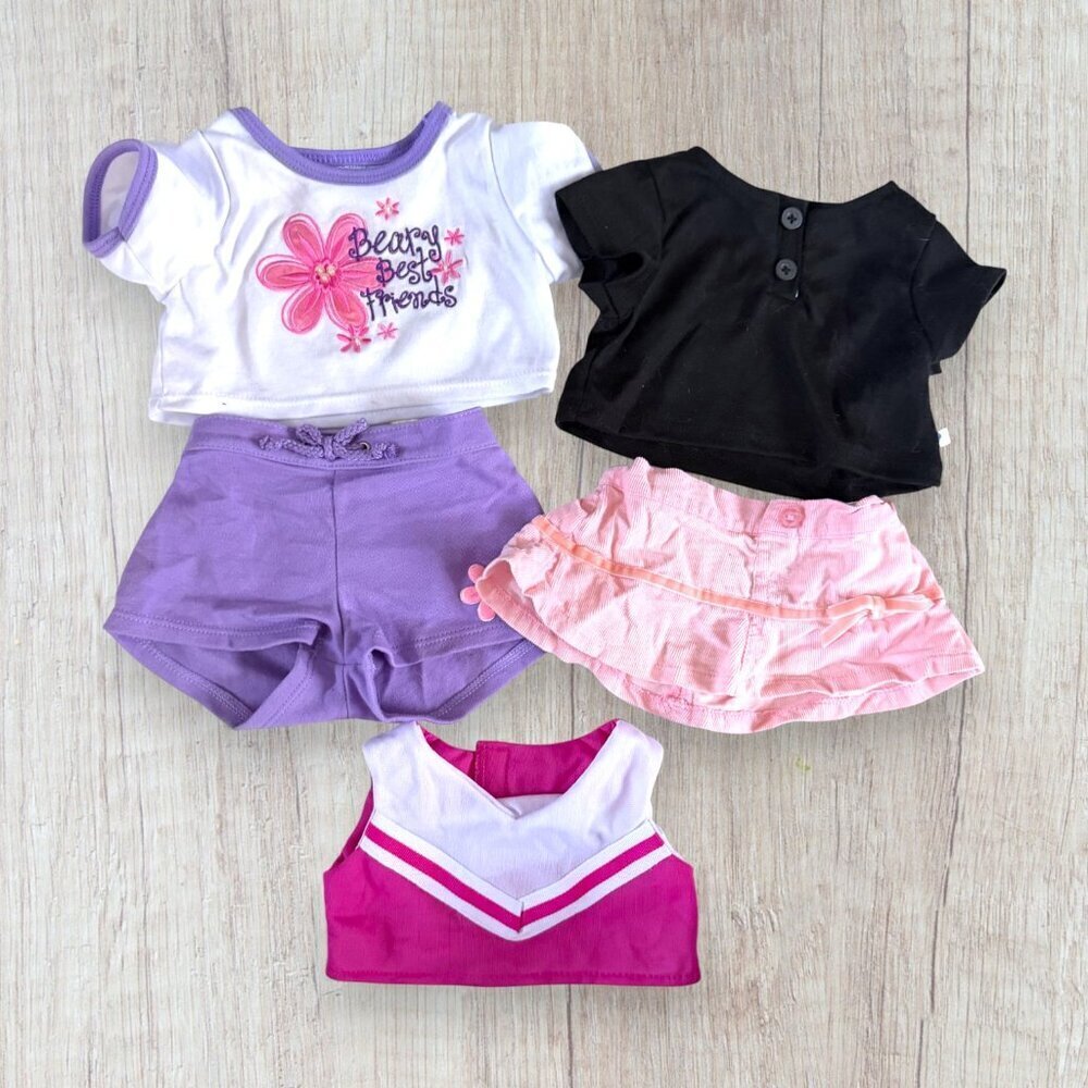 Build A Bear Clothing Lot Tops Skirts Shorts Cheer Outfit Plush Toy Clothes